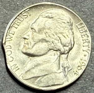 1964 CLIPPED Jefferson Nickel ERROR - Picture 1 of 2