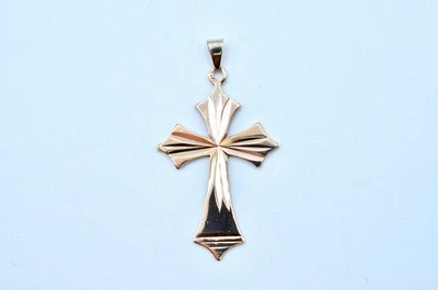 Colgante Cruz Facetada Vintage Oro Rosa 14k - 3,9 g Foto 1 de 4