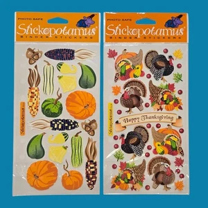 Stickopotamus Binder Adesivi Autunno Verdure Tacchini Cornucopie Ringraziamento - Foto 1 di 6