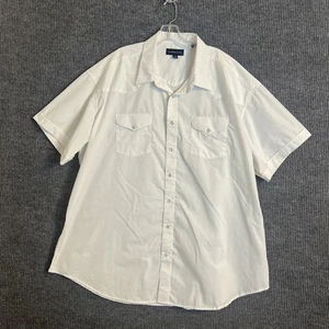 Panhandle Slim Mens Pearl Snap Western Shirt Size 3XL White Short Sleeve Cowboy - Picture 1 of 8