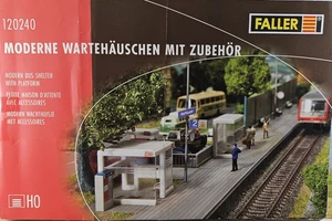 Faller HO Scale (1:87) Model Kit -Modern Bus Shelters with Platform #120240 - Picture 1 of 4