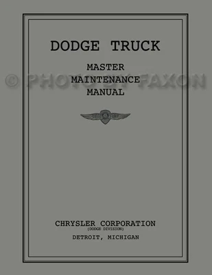 FAXON AUTO LITERATURE 1934 1935 1936 Dodge Pickup and Truck Shop Manual Repair Service Book