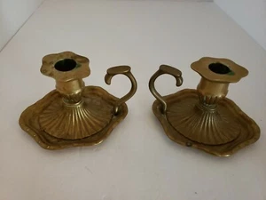 Vintage Pair of Brass Candle Candlestick Holders by Candle Compliments Taiwan - Picture 1 of 6