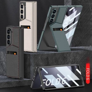 Vegan Leder Shell Membran All-in-One Handy Schutzhülle für Samsung Z Fold6 - Bild 1 von 18