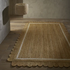 Eco Friendly Handwoven Natural 100% Jute Rugs - High Quality Rugs Shaped Border - Picture 1 of 10