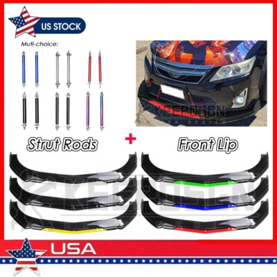 Separador de labios de parachoques delantero de barbilla brillante para Toyota Camry se xse le xle sedán cupé Foto 1 de 4