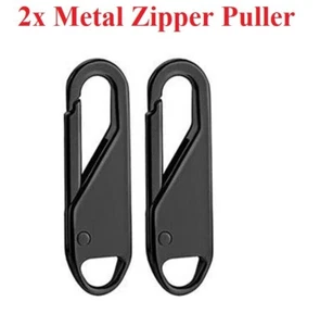 2x Zipper Pull Tab Replacement Metal Zip Head Slider Puller Handle Bottom Stop # - Picture 1 of 10