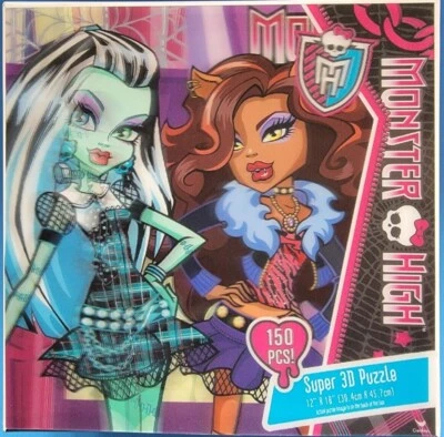 Quebra-cabeça lenticular Monster High Super 3D 150 peças 12 x 18 NOVO LACRADO - Imagem 1 de 3