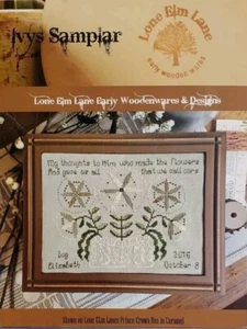 Lone Elm Lane Cross Stitch IVYS SAMPLAR Sampler Color Chart - Afbeelding 1 van 2