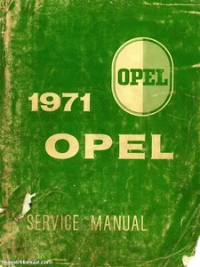 1971 Opel 1900 & GT Car Service Manual - Picture 1 of 1