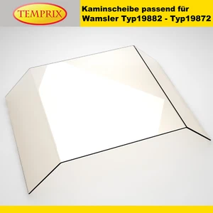 Kaminglas für Wamsler Typ 19882 & 19872 Kamin Gebogen Kaminscheibe Sichtscheibe  - Bild 1 von 4