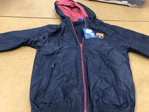 FC Barcelona Official shower Jacket Navy Red Size 10/11 Kids new with tags - Picture 1 of 2