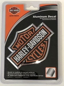 Harley-Davidson Barra y Escudo Elevado Aluminio Flexible Adhesivo Calcomanía Emblema NUEVO - Imagen 1 de 3