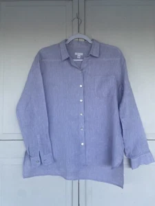 J Jill Love Linen Womens Shirt X Small Button Up Lavender Long Sleeves - Picture 1 of 8
