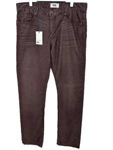 NEW Paige Normandie The Slim Straight Pants Men's Size 36 Brown Light Corduroy - Picture 1 of 12