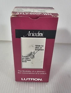 Lutron Ariadni AY-600P-WH, 450W 3-Way Dimmer Switch White NEW - Picture 1 of 4