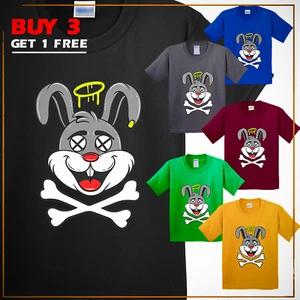 King Bone Rabbit Kid's T-Shirts Funny Gift Happy Easter Sarcastic Christmas Tee - Picture 1 of 14
