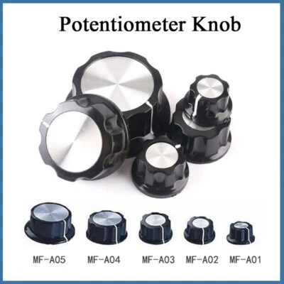 Drehknöpfe Potentiometer knopf Regler Kappe Potiknopf Rändelwelle 19.5mm-45mm - Bild 1 von 4