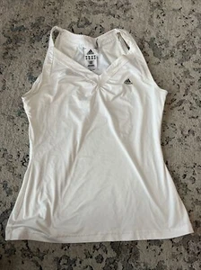 Adidas White Tennis Top Tank Workout Athletic M - Picture 1 of 4