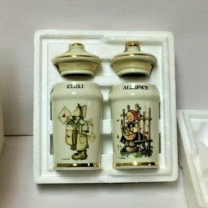 NEW! M.J. Hummel Spice Jar Set Little Companions Chili & Allspice Danbury Mint - Picture 1 of 6