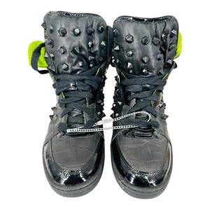 Kurt Geiger KG Damen schwarz neongrün High-Top Nieten Turnschuhe Sneaker Gr. 10 - Bild 1 von 10