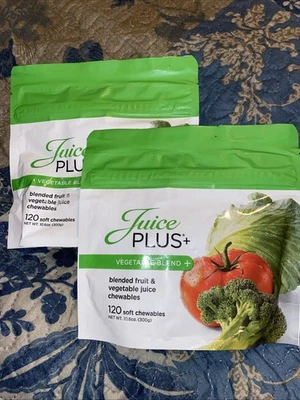 Juice Plus+ MISTURA DE VEGETAIS Misturado de Frutas e Suco Vegetal Mastigáveis (240) Frete Grátis! - Imagem 1 de 4