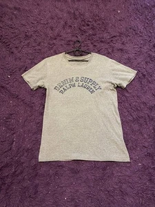 Denim and Supply Ralph Lauren Gris Logo Grande Camiseta S SunFaded Rare Crashed - Imagen 1 de 15