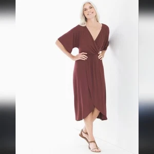 Vestido midi Soma caftán en raíz de jengibre talla pequeña elástico cómodo minimalista - Imagen 1 de 5