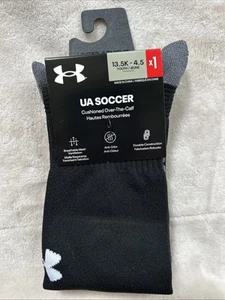 Under Armour UA Team Cushioned OTC Socks Youth Size 13.5K-4.5 Black - Picture 1 of 2