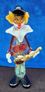 Vintage venezianisches mundgeblasenes Glas Clown Made in Italy 12" hoch Kunstglas - Bild 1 von 7