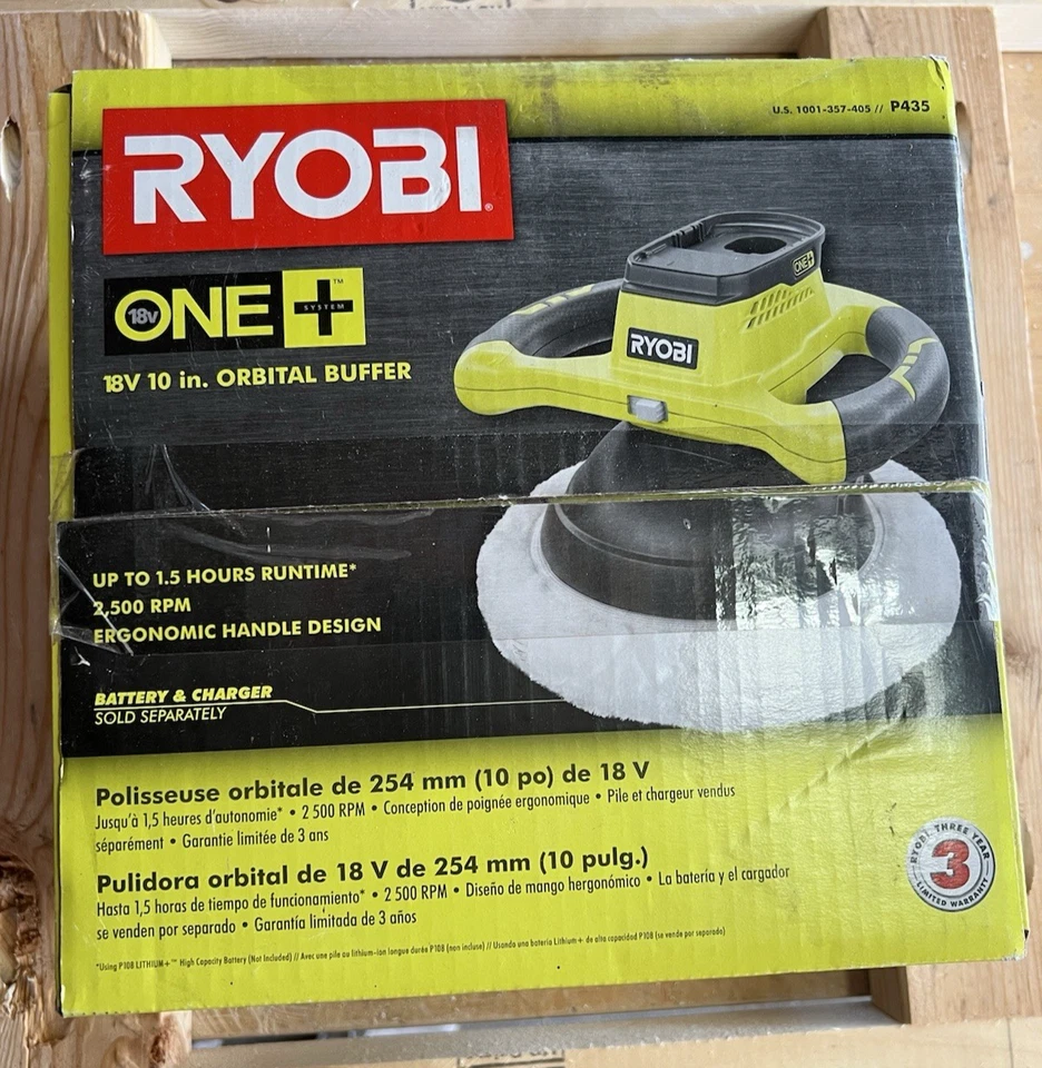 RYOBI ONE+ 18V Cordless 10 in. Variable Speed Random Orbit Buffer (Tool Only) - Image 1 of 2