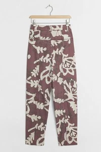 Anthropologie Frani Tapered Trousers Pants Raspberry 32 Petite New with Tag - Picture 1 of 9