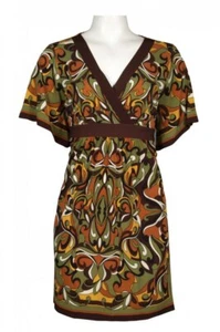Olive Surplice Kimono Sleeve Short Dress - Picture 1 of 2