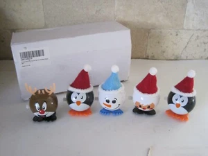 Wind - Up Christmas Party Favors Snowman Reindeer Set 5 New - Picture 1 of 6