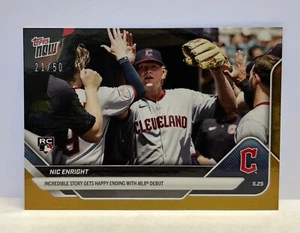 2025 Topps Now #216 Nic Enright RC Cleveland Guardians GOLD Foil Parallel 21/50 - Picture 1 of 1