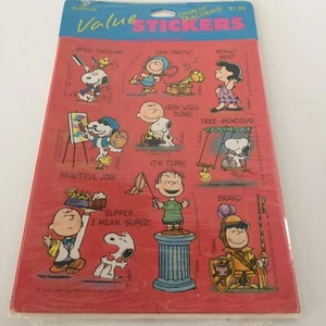 Peanuts Snoopy Woodstock Teachers Pegatinas de Recompensa 8 Hojas Sello De Colección Nuevo de Lote Antiguo - Imagen 1 de 3