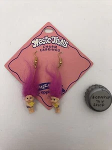 Magic Trolls Charm Earrings Pazzazzles Applause Troll Doll Earrings DAM Russ - Picture 1 of 12