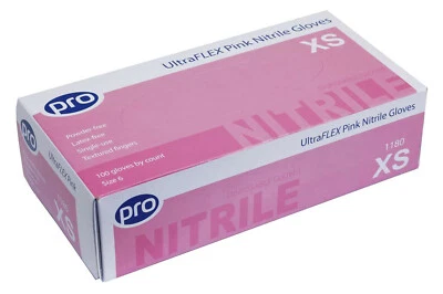 UltraFLEX Pink Nitrile Gloves/Excellent Fit, Stretch & Protection/Tracked D.