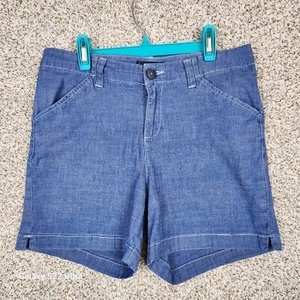 Lees Damenshorts 4 blau mittelhoher Bund 4,5 Zoll Schrittlänge flache Gesäßtasche - Bild 1 von 7