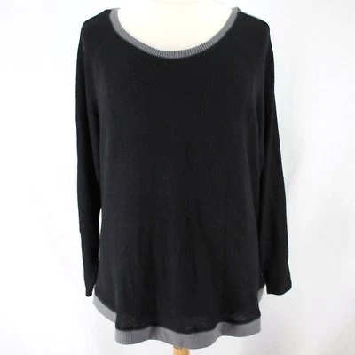 Camisa Difusa Derek Heart Knit Top 3X Negra Gris Espalda con Tirantes Manga Larga Nueva Foto 1 de 4