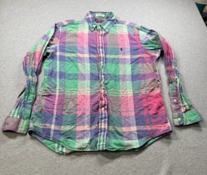 Ralph Lauren Mens L Button Down Shirt Authentic Indian MADRAS Woven in India - Picture 1 of 7