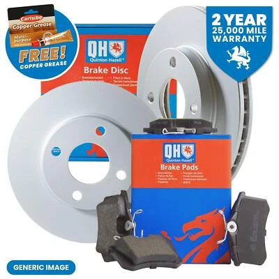 QH Front Brake Discs & Pads & Grease VW Jetta Petrol Saloon 1.2 TSI 2010-2021 - Image 1 of 4