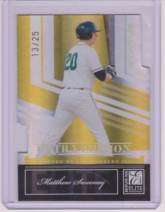 RARE 2007 DONRUSS ELITE MATTHEW SWEENEY DIE-CUT MIRROR GOLD CARD #32 ~ 13/25