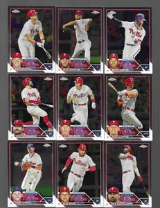 2023 TOPPS CROMATO PHILADELPHIA PHILLIES SET SQUADRA HARPER WHEELER NERO X9 - Foto 1 di 4