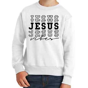 Youth Graphic Sweatshirt Jesus Vibes - Picture 1 of 8