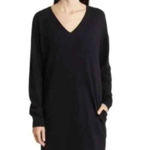 NEW Nordstrom V-Neck Long Sleeve Wool & Cashmere Sweater Dress Size M #S7018 - Picture 1 of 6