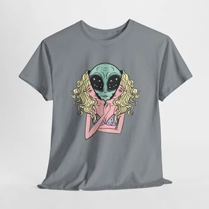Lustiges Alien in Verkleidung UFO Unisex Baumwolle Tee Grafik T-Shirt UFO Liebhaber 5 Farben - Bild 1 von 26