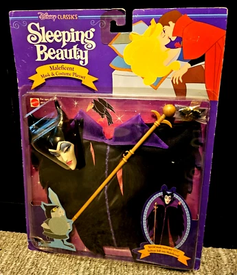 Mattel Disney 1991 clásico Bella Durmiente Maléfica máscara y disfraz juego Foto 1 de 4