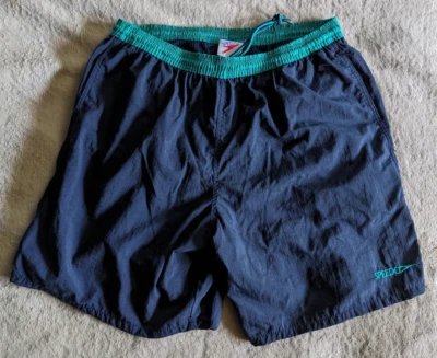 Bañador SPEEDO Board Shorts con Forro Para Hombres Grande L Azul Marino Verde Traje de Baño Foto 1 de 4