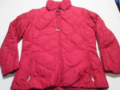 Ellen Tracy Womens Size L Quilted Jacket Dark Pink Down Insulated Outerwear - Image 1 of 4